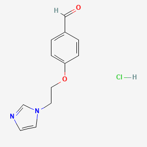 4-[2-(1H-Imidazol-1-yl)ethoxy]benzaldehyde hydrochloride chemical structure (CAS 1609409-04-2)