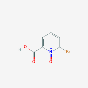 2-Bromo-6-carboxy-1-oxo-1,2-dihydropyridin-1-ium chemical structure (CAS 1609646-56-1)