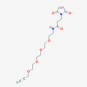 3-(2,5-Dioxo-2,5-dihydro-1H-pyrrol-1-yl)-N-(3,6,9,12-tetraoxapentadec-14-yn-1-yl)propanamide chemical structure (CAS 1609651-90-2)