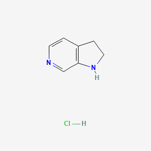 2,3-Dihydro-1H-pyrrolo[2,3-c]pyridine hydrochloride chemical structure (CAS 1610028-39-1)