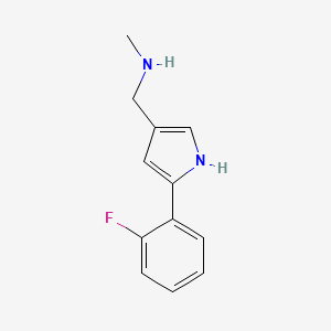 1-(5-(2-Fluorophenyl)-1H-pyrrol-3-yl)-N-methylmethanamine chemical structure (CAS 1610043-62-3)