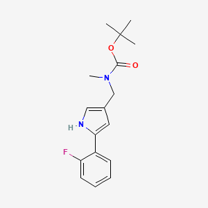 tert-Butyl ((5-(2-fluorophenyl)-1H-pyrrol-3-yl)methyl)(methyl)carbamate chemical structure (CAS 1610043-63-4)
