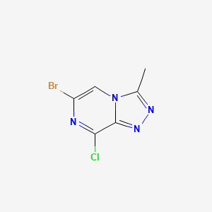 6-Bromo-8-chloro-3-methyl-[1,2,4]triazolo[4,3-a]pyrazine chemical structure (CAS 1610045-39-0)