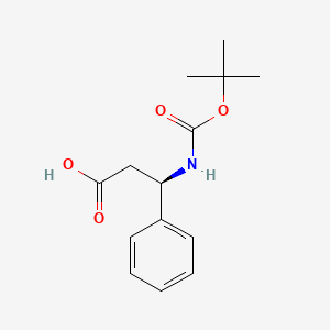 (R)-3-((tert-Butoxycarbonyl)amino)-3-phenylpropanoic acid chemical structure (CAS 161024-80-2)