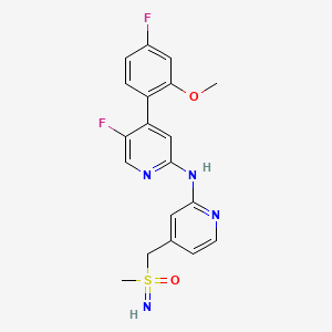 ((2-((5-Fluoro-4-(4-fluoro-2-methoxyphenyl)pyridin-2-yl)amino)pyridin-4-yl)methyl)(imino)(methyl)-l6-sulfanone chemical structure (CAS 1610358-53-6)