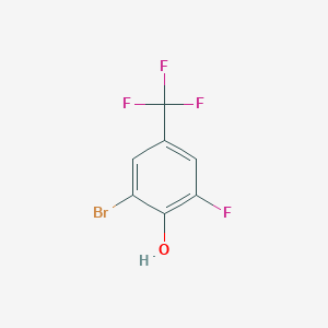 2-Bromo-6-fluoro-4-(trifluoromethyl)phenol chemical structure (CAS 1610471-16-3)