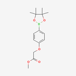 Methyl 2-(4-(4,4,5,5-tetramethyl-1,3,2-dioxaborolan-2-yl)phenoxy)acetate chemical structure (CAS 1610517-55-9)