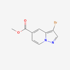 Methyl 3-bromopyrazolo[1,5-a]pyridine-5-carboxylate chemical structure (CAS 1610611-84-1)