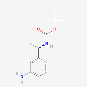 tert-Butyl (S)-(1-(3-aminophenyl)ethyl)carbamate chemical structure (CAS 1610767-01-5)