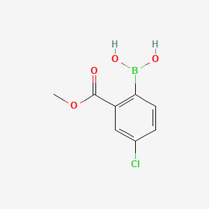 (4-Chloro-2-(methoxycarbonyl)phenyl)boronic acid chemical structure (CAS 1612256-37-7)