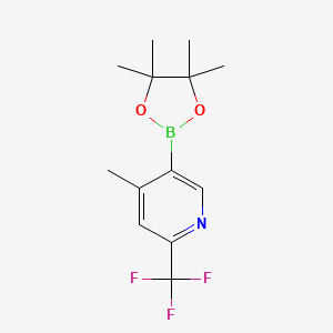 4-Methyl-5-(4,4,5,5-tetramethyl-1,3,2-dioxaborolan-2-yl)-2-(trifluoromethyl)pyridine chemical structure (CAS 1612287-99-6)