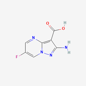 2-Amino-6-fluoropyrazolo[1,5-a]pyrimidine-3-carboxylic acid chemical structure (CAS 1613191-77-7)