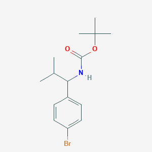 tert-Butyl (1-(4-bromophenyl)-2-methylpropyl)carbamate chemical structure (CAS 1613259-83-8)