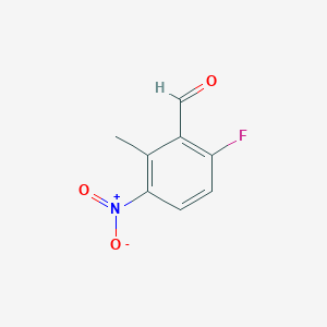 6-Fluoro-2-methyl-3-nitrobenzaldehyde chemical structure (CAS 1613329-96-6)