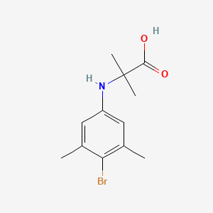 2-((4-Bromo-3,5-dimethylphenyl)amino)-2-methylpropanoic acid chemical structure (CAS 1613373-39-9)