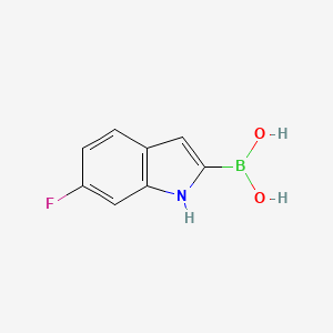 (6-Fluoro-1H-indol-2-yl)boronic acid chemical structure (CAS 1613450-44-4)