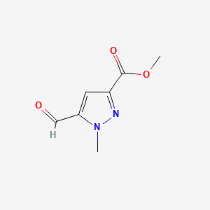 Methyl 5-formyl-1-methyl-1H-pyrazole-3-carboxylate chemical structure (CAS 1613464-60-0)