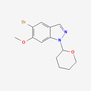 5-Bromo-6-methoxy-1-(tetrahydro-2H-pyran-2-yl)-1H-indazole chemical structure (CAS 1613504-83-8)