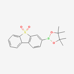 3-(4,4,5,5-Tetramethyl-1,3,2-dioxaborolan-2-yl)dibenzo[b,d]thiophene 5,5-dioxide chemical structure (CAS 1613545-01-9)