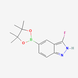 3-Fluoro-5-(4,4,5,5-tetramethyl-1,3,2-dioxaborolan-2-yl)-1H-indazole chemical structure (CAS 1613639-46-5)
