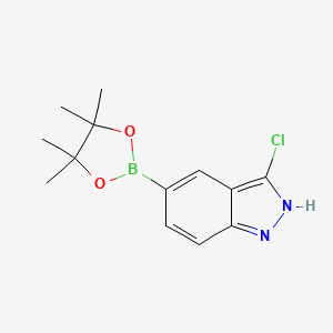 3-Chloro-5-(4,4,5,5-tetramethyl-1,3,2-dioxaborolan-2-yl)-1H-indazole chemical structure (CAS 1613639-49-8)