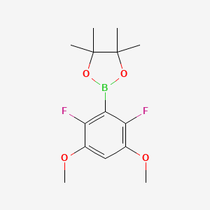2-(2,6-Difluoro-3,5-dimethoxyphenyl)-4,4,5,5-tetramethyl-1,3,2-dioxaborolane chemical structure (CAS 1614233-69-0)
