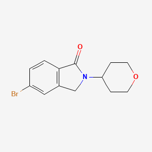 5-Bromo-2-(tetrahydro-2H-pyran-4-yl)isoindolin-1-one chemical structure (CAS 1614234-06-8)