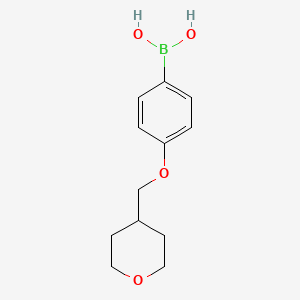 4-(Tetrahydro-2H-pyran-4-yl)methoxyphenylboronic acid chemical structure (CAS 1615247-95-4)