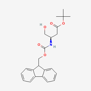 tert-Butyl (R)-3-((((9H-fluoren-9-yl)methoxy)carbonyl)amino)-4-hydroxybutanoate chemical structure (CAS 161529-14-2)