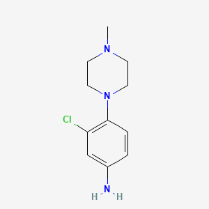3-Chloro-4-(4-methylpiperazin-1-yl)benzenamine chemical structure (CAS 16154-72-6)