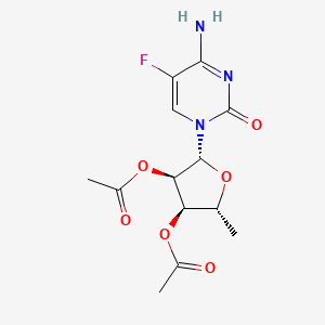 (2R,3R,4R,5R)-2-(4-Amino-5-fluoro-2-oxopyrimidin-1(2H)-yl)-5-methyltetrahydrofuran-3,4-diyl diacetate chemical structure (CAS 161599-46-8)