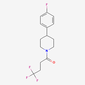 4,4,4-Trifluoro-1-(4-(4-fluorophenyl)piperidin-1-yl)butan-1-one chemical structure (CAS 1616370-52-5)