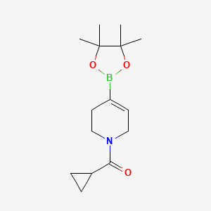 Cyclopropyl(4-(4,4,5,5-tetramethyl-1,3,2-dioxaborolan-2-yl)-5,6-dihydropyridin-1(2H)-yl)methanone chemical structure (CAS 1616388-38-5)