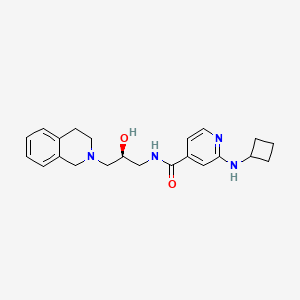 (S)-2-(Cyclobutylamino)-N-(3-(3,4-dihydroisoquinolin-2(1H)-yl)-2-hydroxypropyl)isonicotinamide chemical structure (CAS 1616391-87-7)