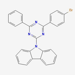 9-(4-(4-Bromophenyl)-6-phenyl-1,3,5-triazin-2-yl)-9H-carbazole chemical structure (CAS 1616413-67-2)
