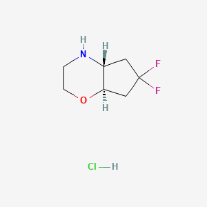 (4aR,7aR)-rel-6,6-Difluorooctahydrocyclopenta[b][1,4]oxazine hydrochloride chemical structure (CAS 1616434-78-6)