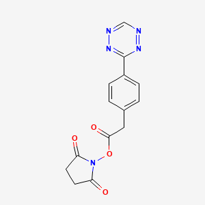 2,5-Dioxopyrrolidin-1-yl 2-(4-(1,2,4,5-tetrazin-3-yl)phenyl)acetate chemical structure (CAS 1616668-55-3)