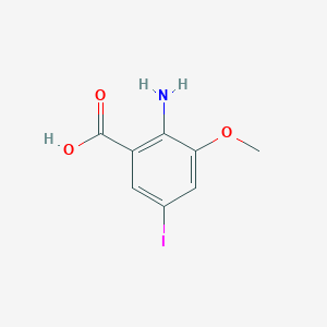 2-Amino-5-iodo-3-methoxybenzoic acid chemical structure (CAS 1616831-34-5)