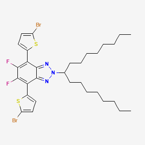 2H-Benzotriazole, 4,7-bis(5-bromo-2-thienyl)-5,6-difluoro-2-(1-octylnonyl)- chemical structure (CAS 1616860-72-0)