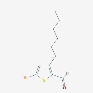 5-Bromo-3-hexylthiophene-2-carbaldehyde chemical structure (CAS 1616878-18-2)