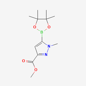 Methyl 1-methyl-5-(4,4,5,5-tetramethyl-1,3,2-dioxaborolan-2-yl)-1H-pyrazole-3-carboxylate chemical structure (CAS 1616930-45-0)
