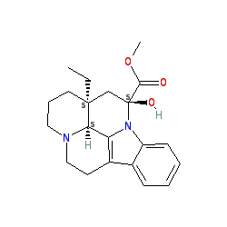 Methyl (41S,12S,13aS)-13a-ethyl-12-hydroxy-2,3,41,5,6,12,13,13a-octahydro-1H-indolo[3,2,1-de]pyrido[3,2,1-ij][1,5]naphthyridine-12-carboxylate chemical structure (CAS 1617-90-9)