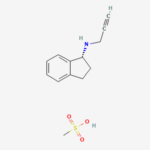 (R)-N-(Prop-2-yn-1-yl)-2,3-dihydro-1H-inden-1-amine methanesulfonate chemical structure (CAS 161735-79-1)