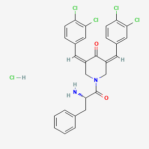 1-(L-phenylalanyl)-3,5-bis(3,4-dichlorobenzylidene)piperidin-4-one hydrochloride chemical structure (CAS 1617495-03-0)