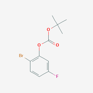 2-Bromo-5-fluorophenyl tert-butyl carbonate chemical structure (CAS 1617498-09-5)