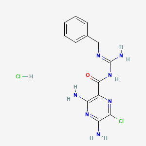 3,5-Diamino-N-(N-benzylcarbamimidoyl)-6-chloropyrazine-2-carboxamide hydrochloride chemical structure (CAS 161804-20-2)