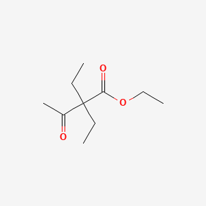 Ethyl 2,2-diethyl-3-oxobutanoate chemical structure (CAS 1619-57-4)