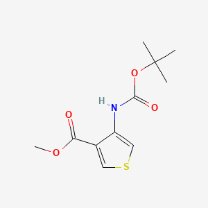 Methyl 4-((tert-butoxycarbonyl)amino)thiophene-3-carboxylate chemical structure (CAS 161940-20-1)