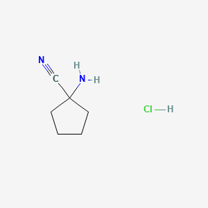 1-Aminocyclopentanecarbonitrile hydrochloride chemical structure (CAS 16195-83-8)