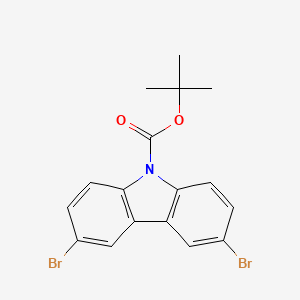 tert-Butyl 3,6-dibromo-9H-carbazole-9-carboxylate chemical structure (CAS 161992-35-4)